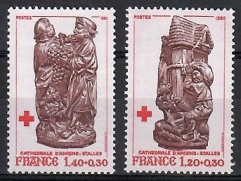 Znaczek Francja 1980 Mi 2231-2232A Czyste **