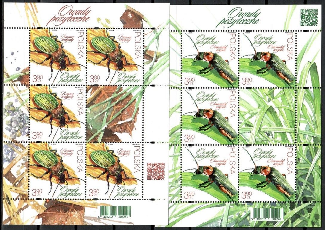 Znaczek Polska 2023 Mi ark 5452-5453 Fi ark 5302-5303 Czyste **