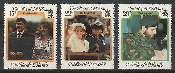 Znaczek Falklandy 1986 Mi 457-459 Czyste **