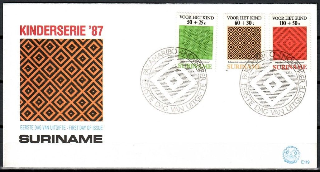Znaczek Surinam 1987 Mi 1240-1242 FDC