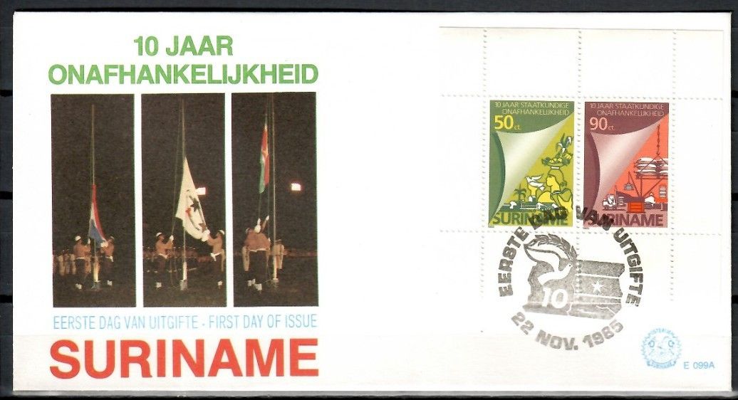 Znaczek Surinam 1985 Mi bl 42 FDC