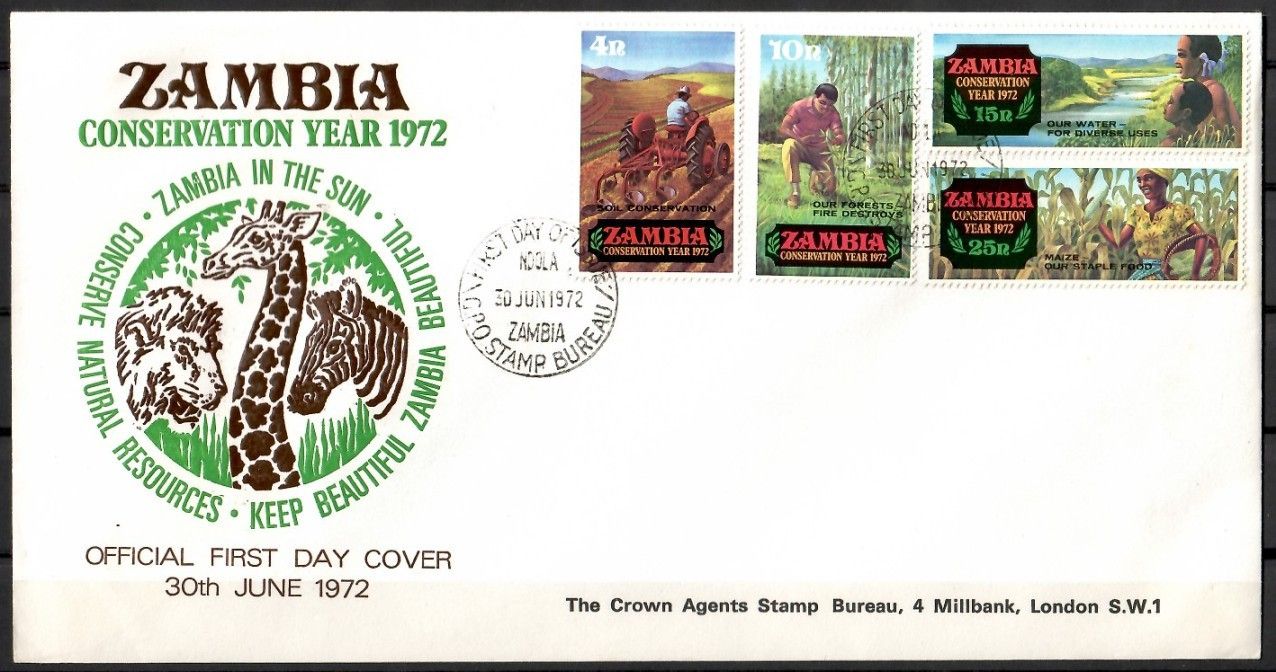 Znaczek Zambia 1972 Mi 81-84 FDC