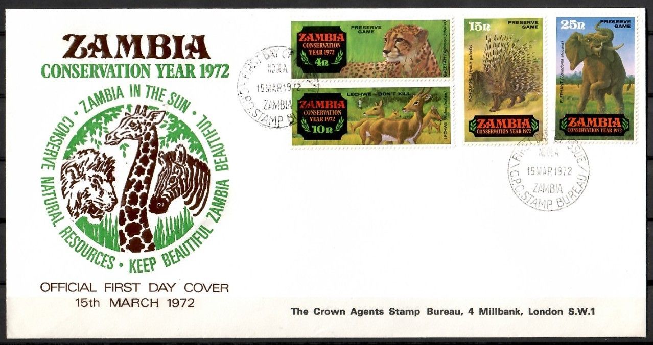 Znaczek Zambia 1972 Mi 77-80 FDC
