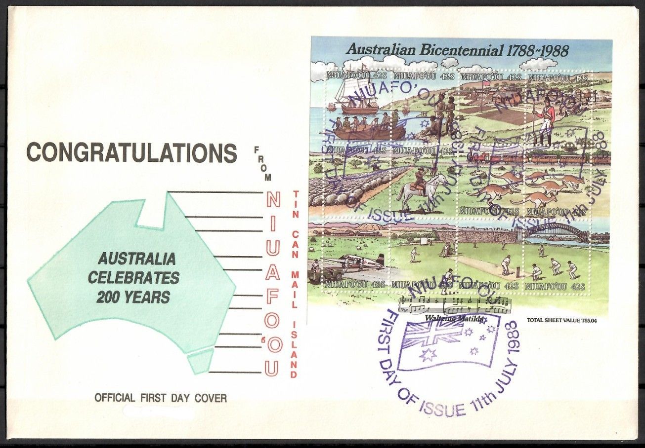 Znaczek Niuafo'ou 1988 Mi bl 6 FDC