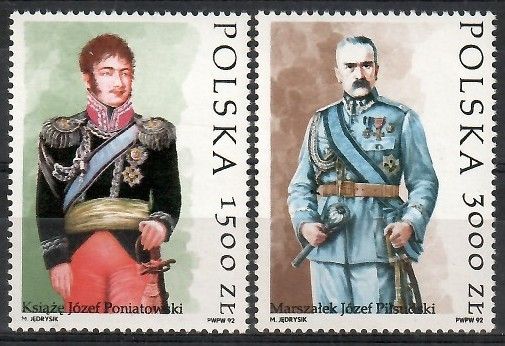 Znaczek Polska 1992 Mi 3383-3384 Fi 3235-3236 Czyste **