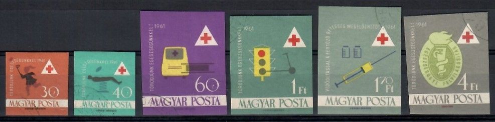 Znaczek Węgry 1961 Mi 1747-1752 Stemplowane