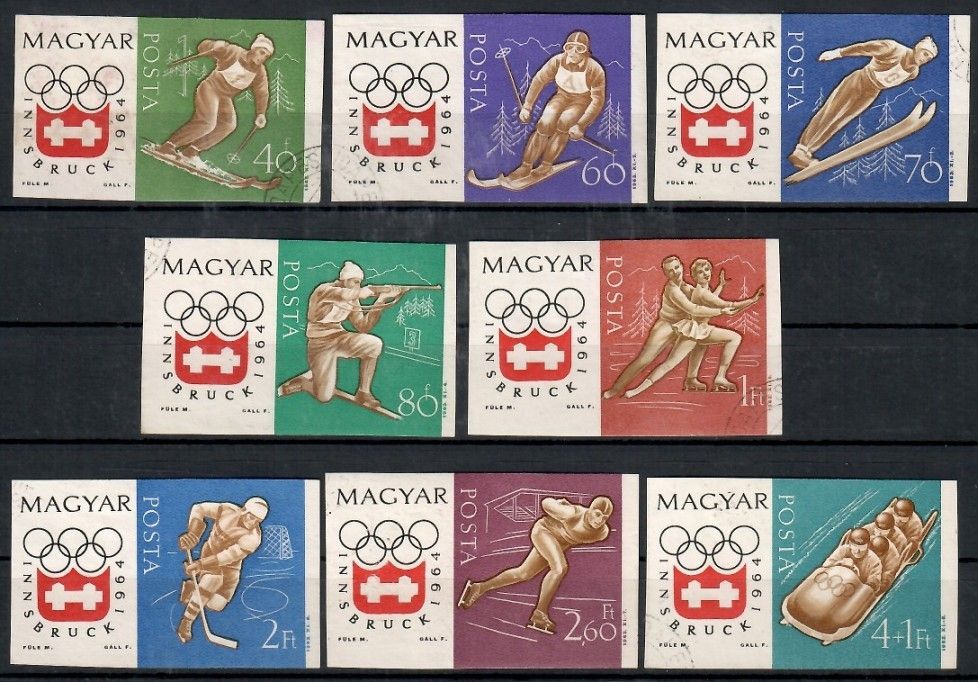 Znaczek Węgry 1963 Mi 1975-1982B Stemplowane