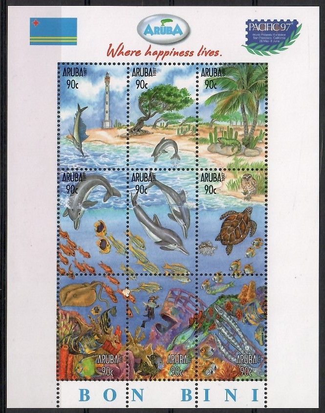 Znaczek Aruba 1997 Mi bl 1 Czyste **