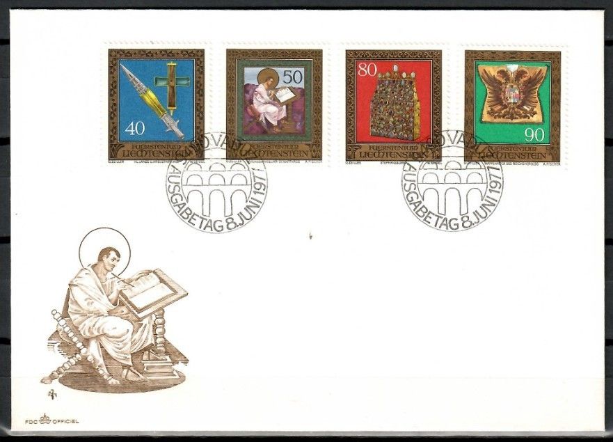 Znaczek Liechtenstein 1977 Mi 673-676 FDC