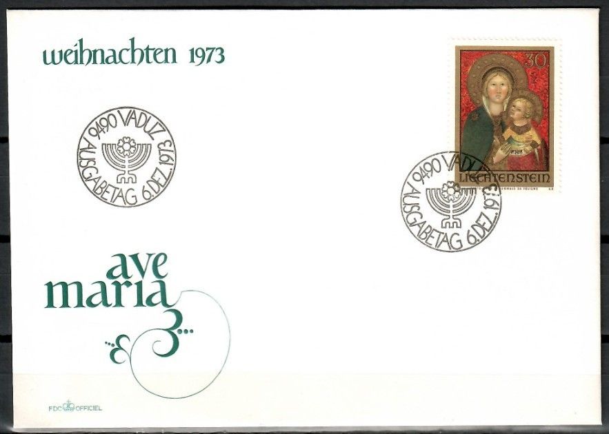 Znaczek Liechtenstein 1973 Mi 595 FDC