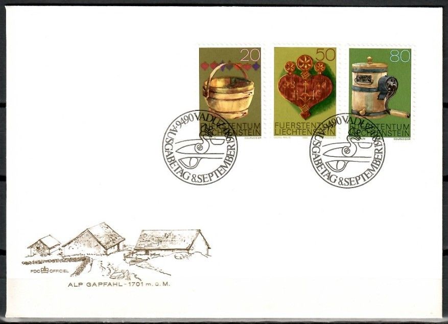 Znaczek Liechtenstein 1980 Mi 747-749 FDC