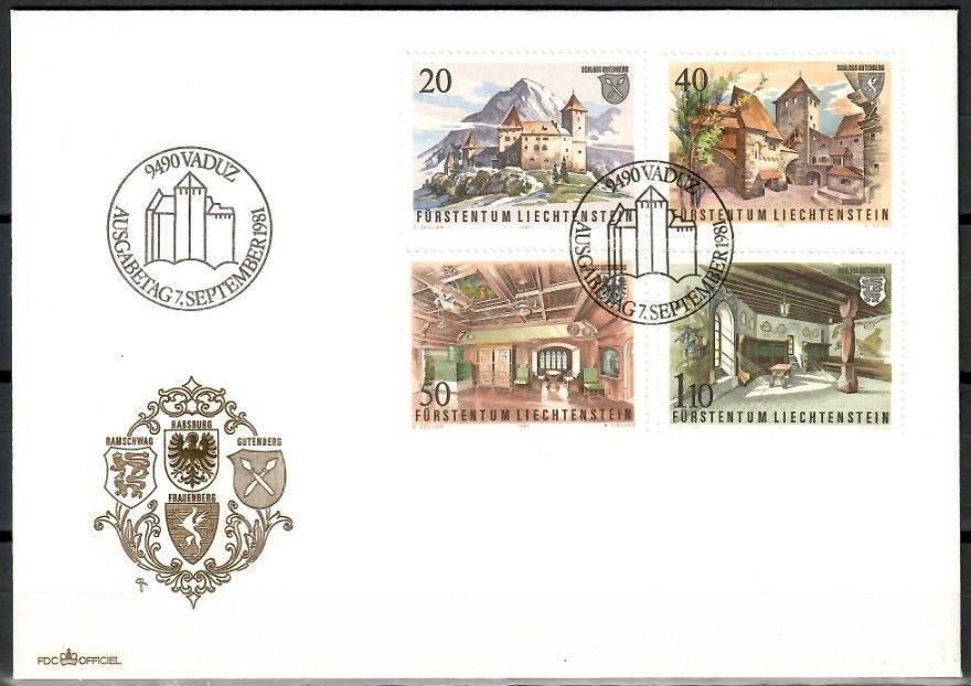 Znaczek Liechtenstein 1981 Mi 780-783 FDC