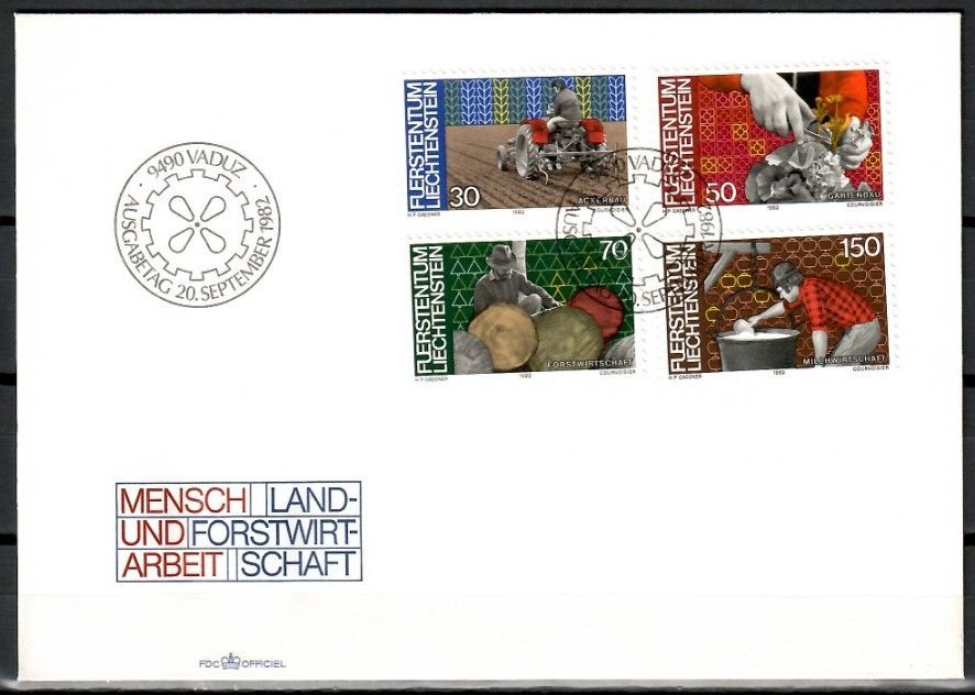 Znaczek Liechtenstein 1982 Mi 802-805 FDC