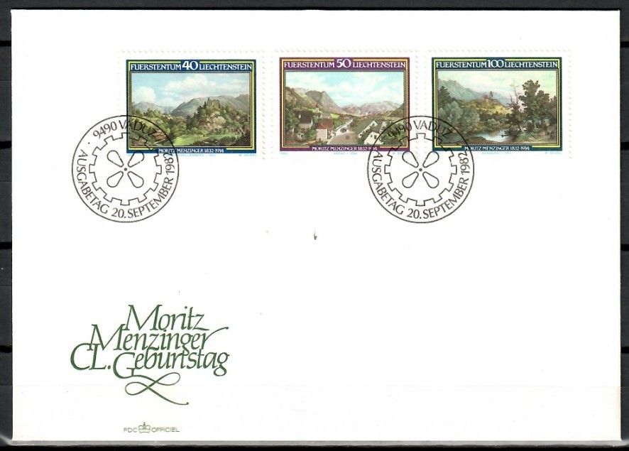 Znaczek Liechtenstein 1982 Mi 806-808 FDC