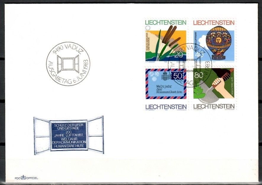 Znaczek Liechtenstein 1983 Mi 824-827 FDC