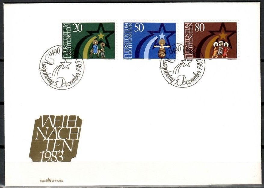 Znaczek Liechtenstein 1983 Mi 831-833 FDC
