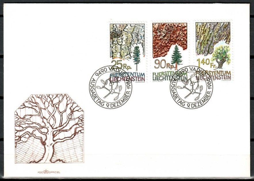 Znaczek Liechtenstein 1986 Mi 913-915 FDC