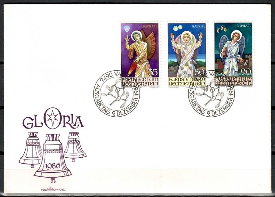 Znaczek Liechtenstein 1986 Mi 910-912 FDC