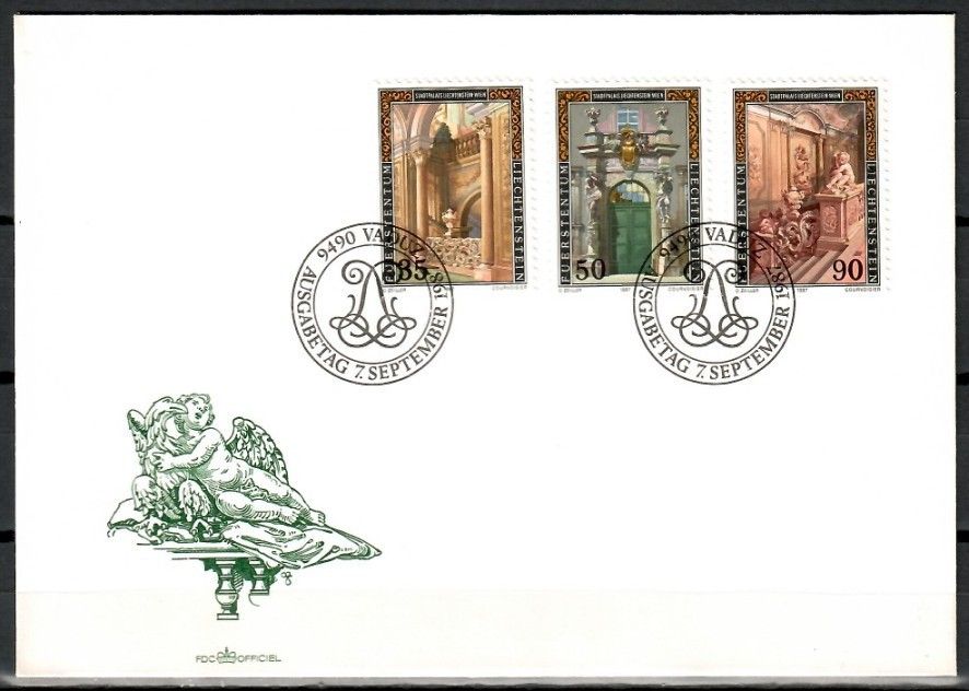 Znaczek Liechtenstein 1987 Mi 925-927 FDC