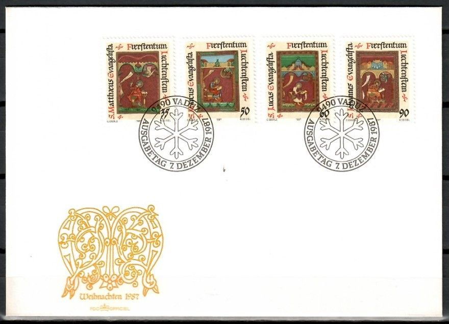 Znaczek Liechtenstein 1987 Mi 930-933 FDC