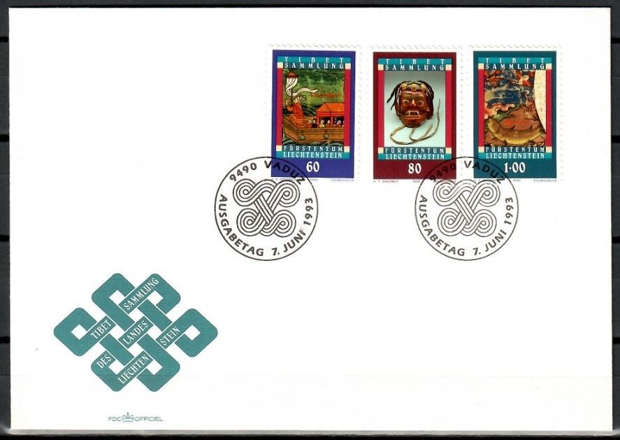 Znaczek Liechtenstein 1993 Mi 1061-1063 FDC