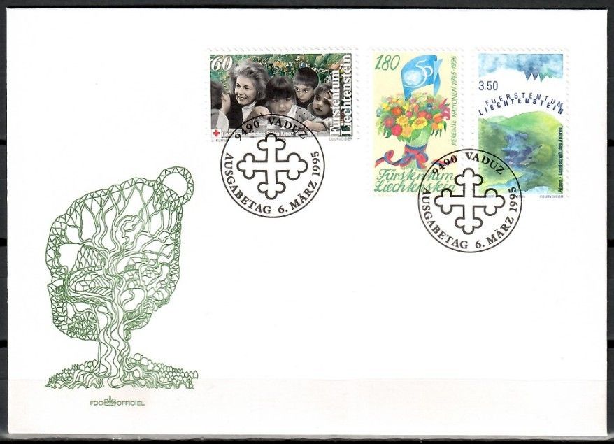 Znaczek Liechtenstein 1995 Mi 1105-1107 FDC
