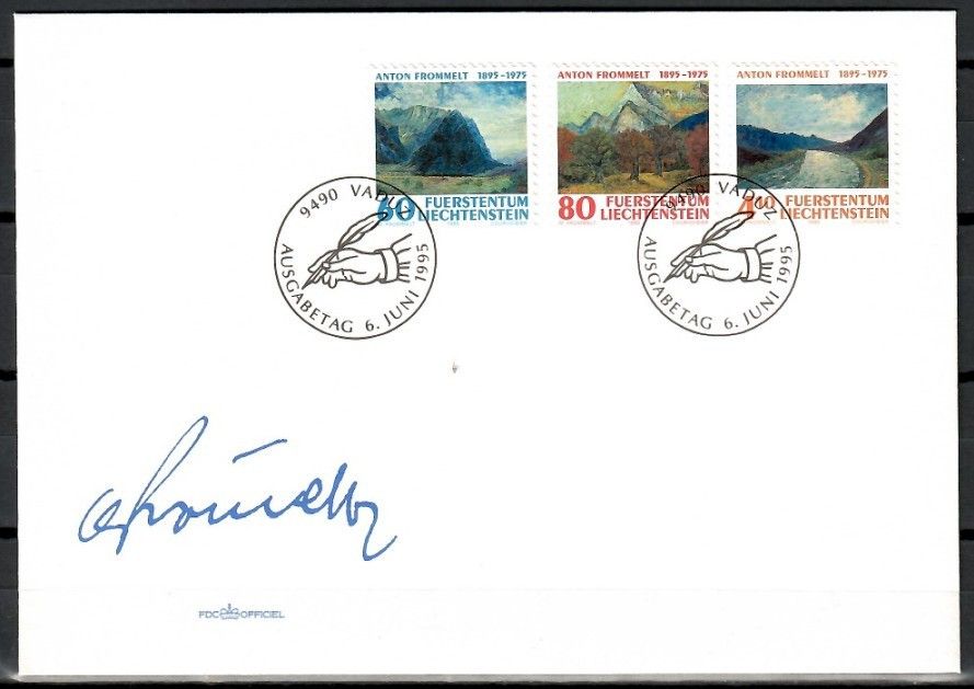 Znaczek Liechtenstein 1995 Mi 1108-1110 FDC