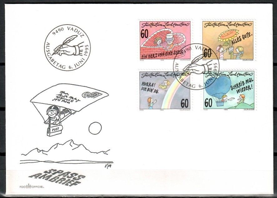 Znaczek Liechtenstein 1995 Mi 1111-1114 FDC