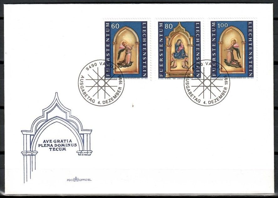 Znaczek Liechtenstein 1995 Mi 1120-1122 FDC