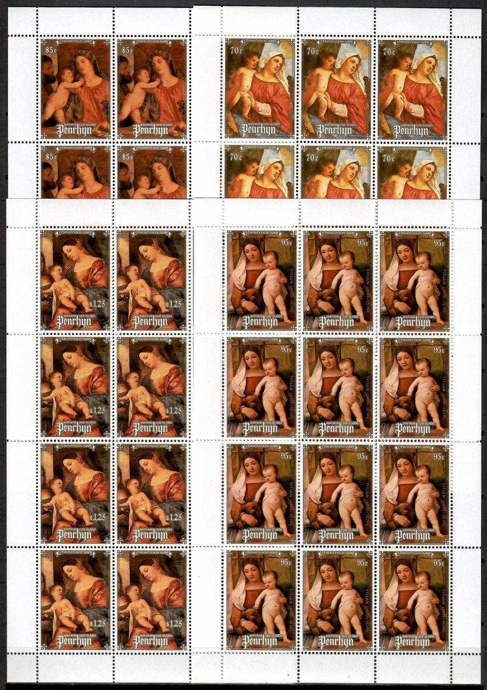 Znaczek Penrhyn 1988 Mi ark 495-498 Czyste **
