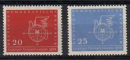Znaczek NRD / DDR 1958 Mi 618-619 Czyste **