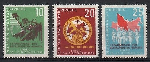 Znaczek NRD / DDR 1958 Mi 657-659 Czyste **