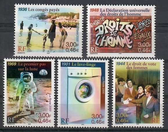 Znaczek Francja 2000 Mi 3491-3495 Czyste **