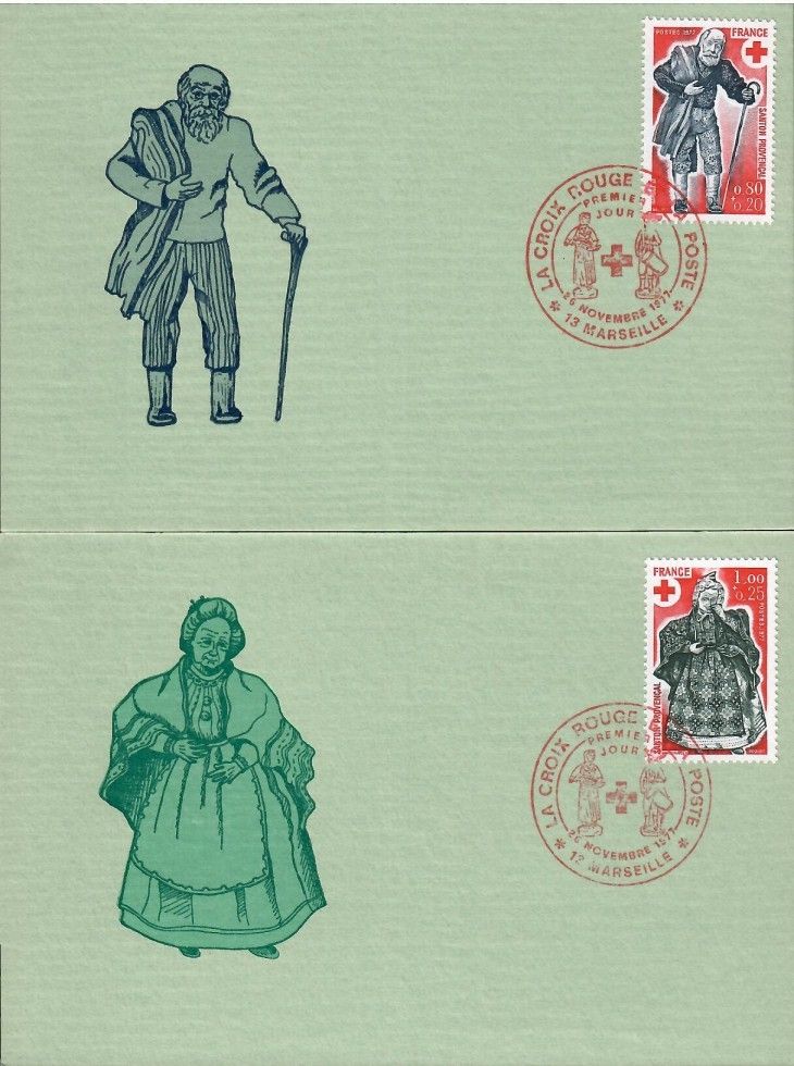 Znaczek Francja 1977 Mi 2054-2055 Karta Max