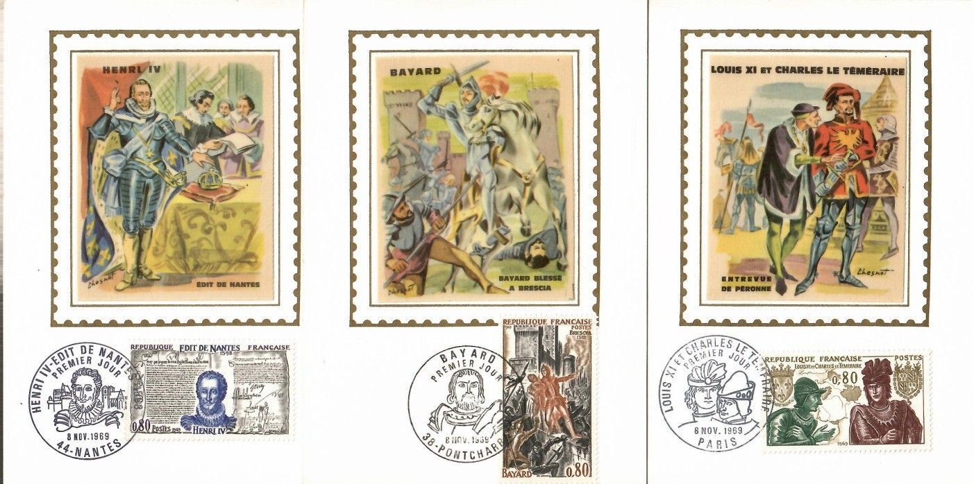 Znaczek Francja 1969 Mi s1688-1690 Karta Max