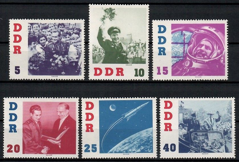 Znaczek NRD / DDR 1961 Mi 863-868 Z podlepką *