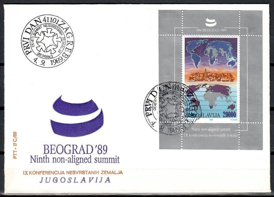 Znaczek Jugosławia 1989 Mi bl 35 FDC