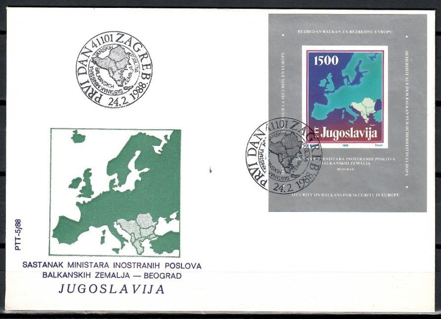 Znaczek Jugosławia 1988 Mi bl 31 FDC