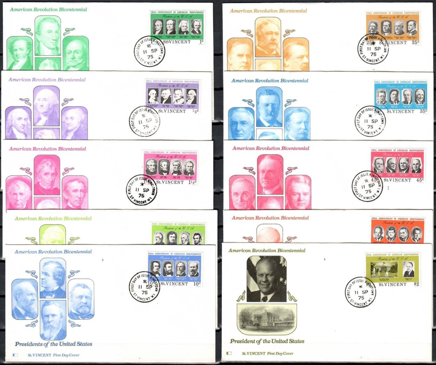 Znaczek St. Vincent 1975 Mi 411-420 FDC