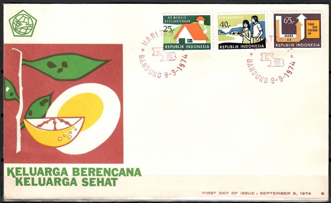 Znaczek Indonezja 1974 Mi 787-789 FDC