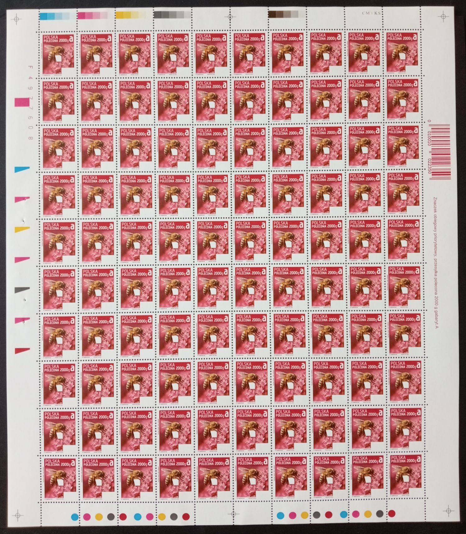Znaczek Polska 2013 Mi ark 4644 Fi ark 4495 Czyste **