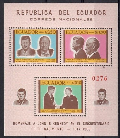 Znaczek Ekwador 1967 Mi bl 45 Czyste **