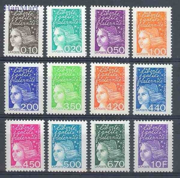 Znaczek Francja 1997 Mi 3233-3244y Czyste **