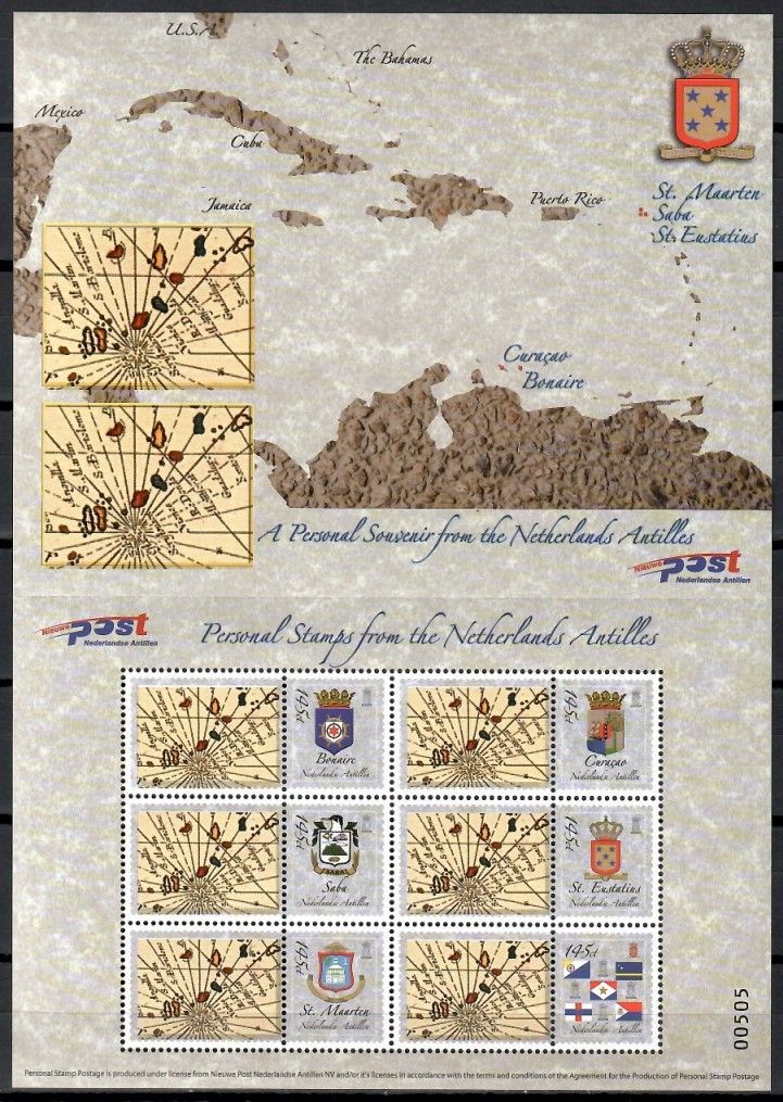 Znaczek Antyle Holenderskie 2004 Mi ark 1332-1337 Czyste **
