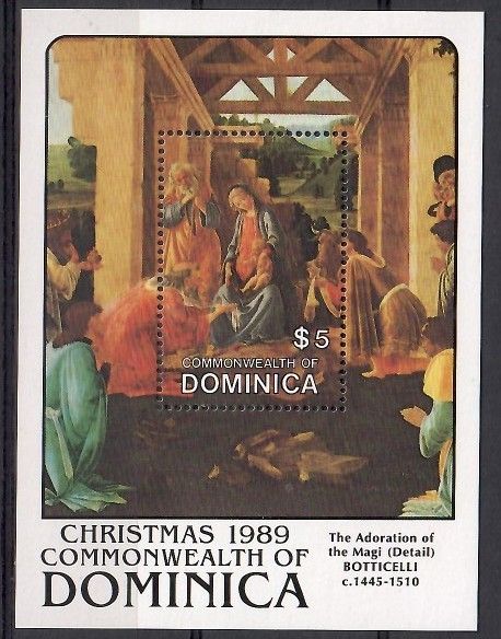 Znaczek Dominika 1989 Mi bl 161 Czyste **