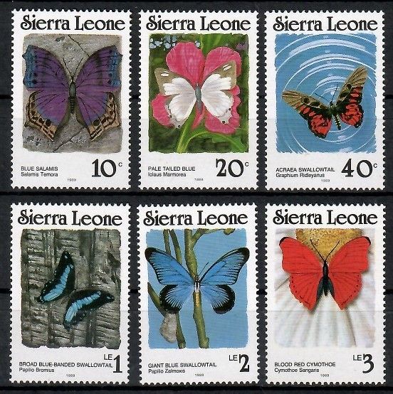 Znaczek Sierra Leone 1989 Mi 982-987IIA Czyste **