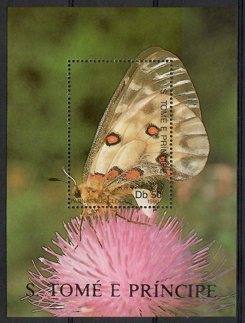Znaczek Wyspy Św. Tomasza i Książęca 1990 Mi bl 238 Czyste **