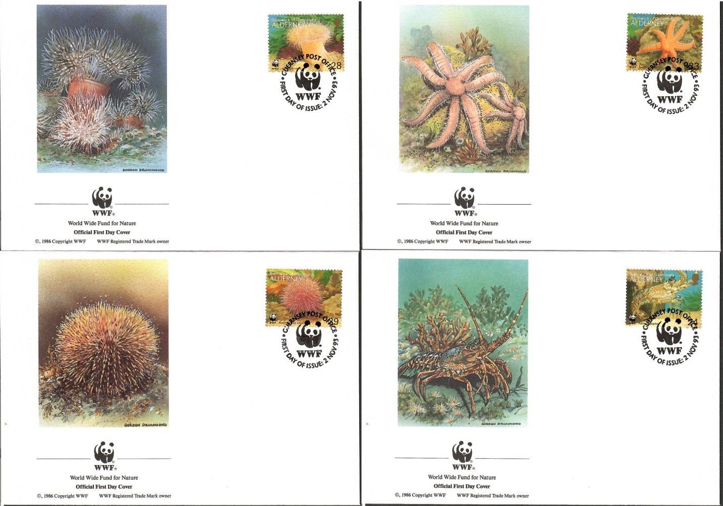 Znaczek Alderney 1993 Mi 61-64 FDC