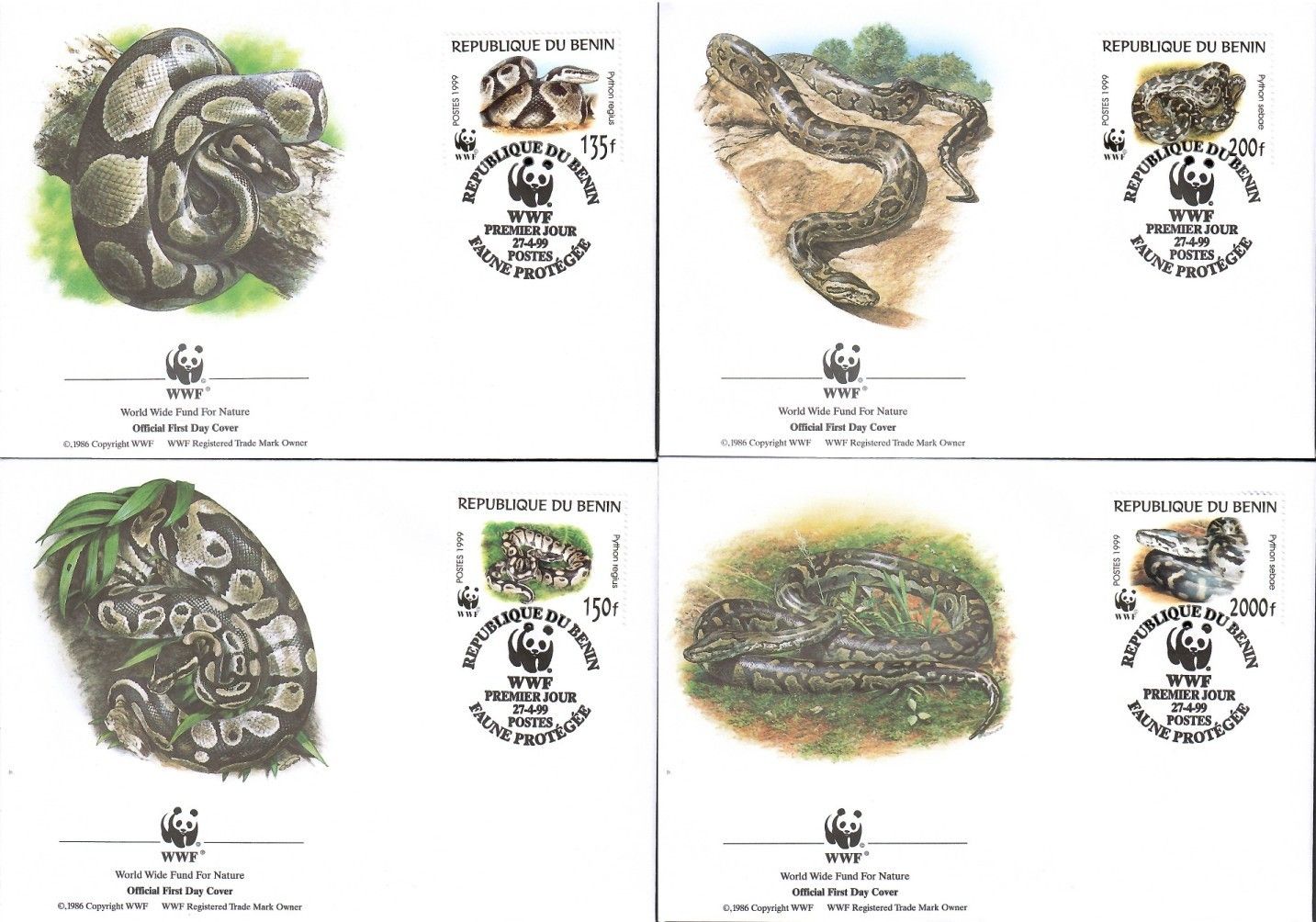 Znaczek Benin 1999 Mi 1159-1162 FDC