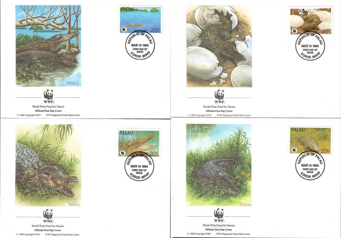 Znaczek Palau 1994 Mi 690-693 FDC